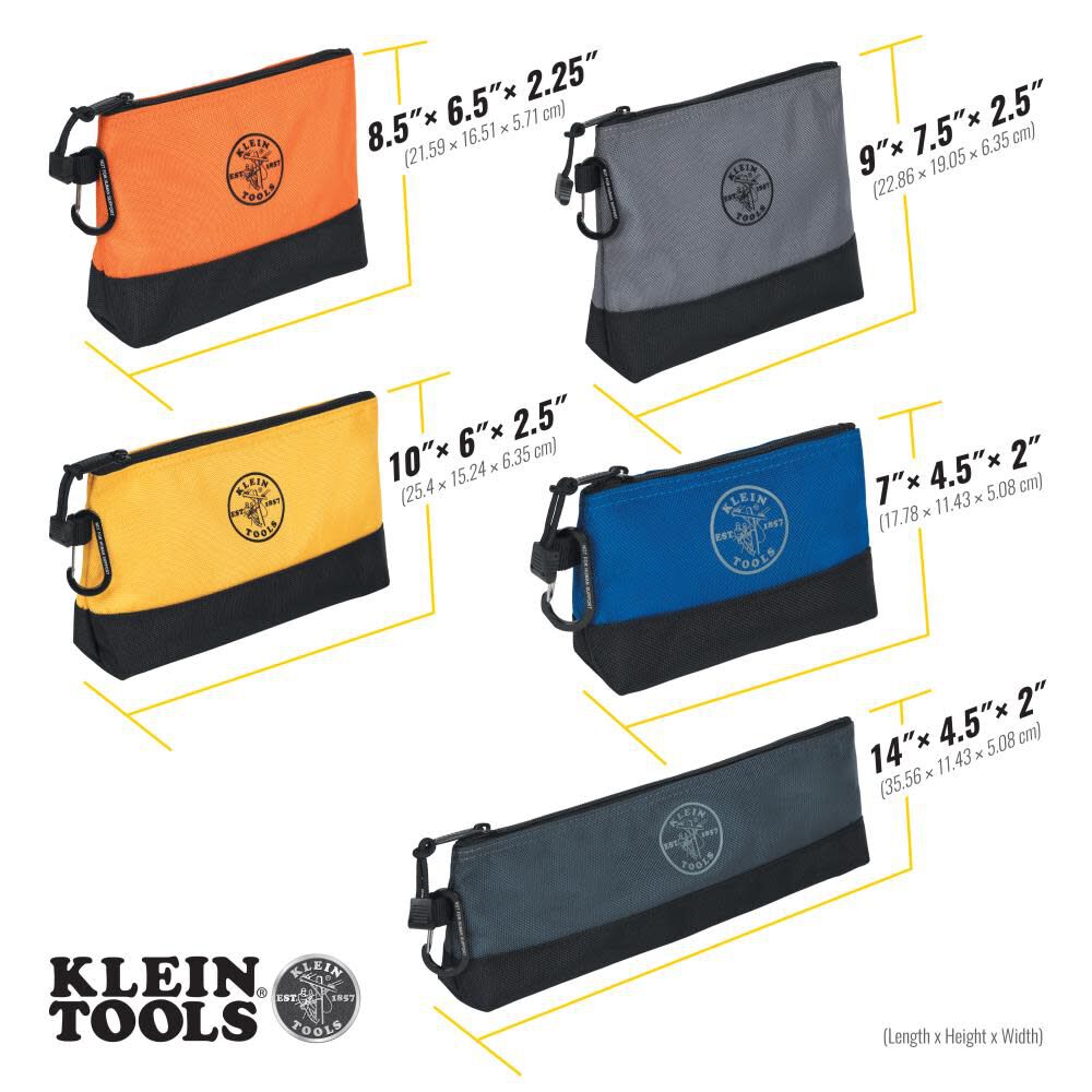 Klein Tools StandUp Zipper Bags 5pk 55569 Acme Tools