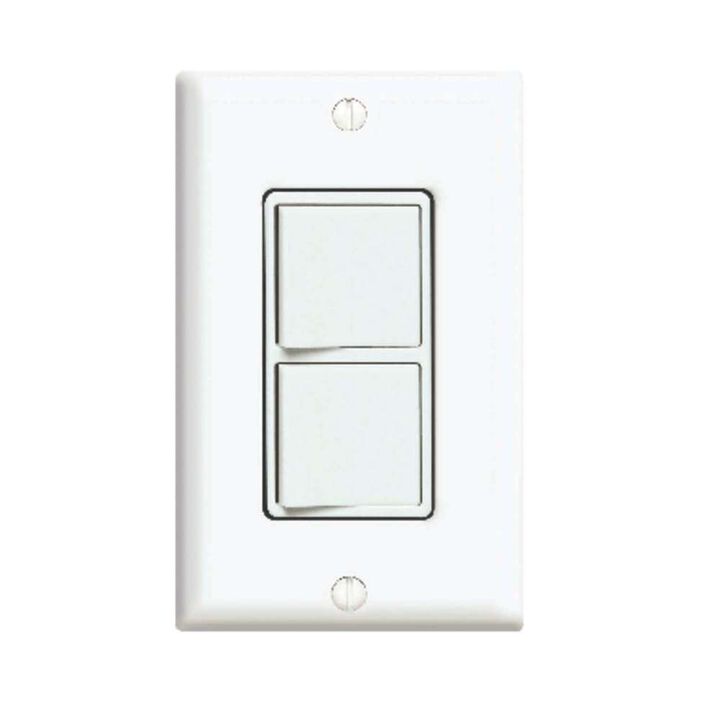 Leviton Rocker Switch 15A 120/277V White 1 Pole AC Quiet, large image number 1