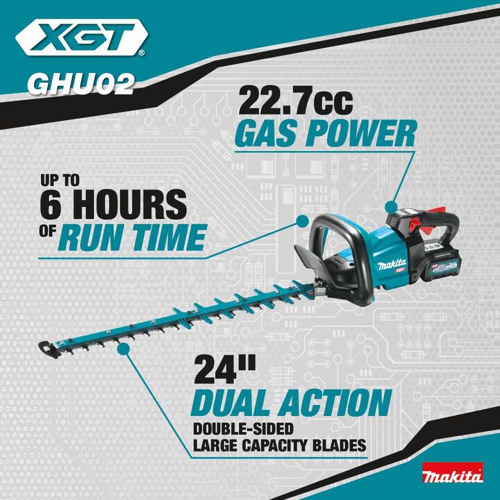 Makita 40V max XGT Hedge Trimmer Kit 24in Brushless Cordless, large image number 2