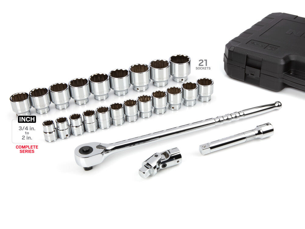 Tekton 3/4 Inch 12 Point Socket and Ratchet Set Case, 24 Pieces (3/4-2 Inch), large image number 3