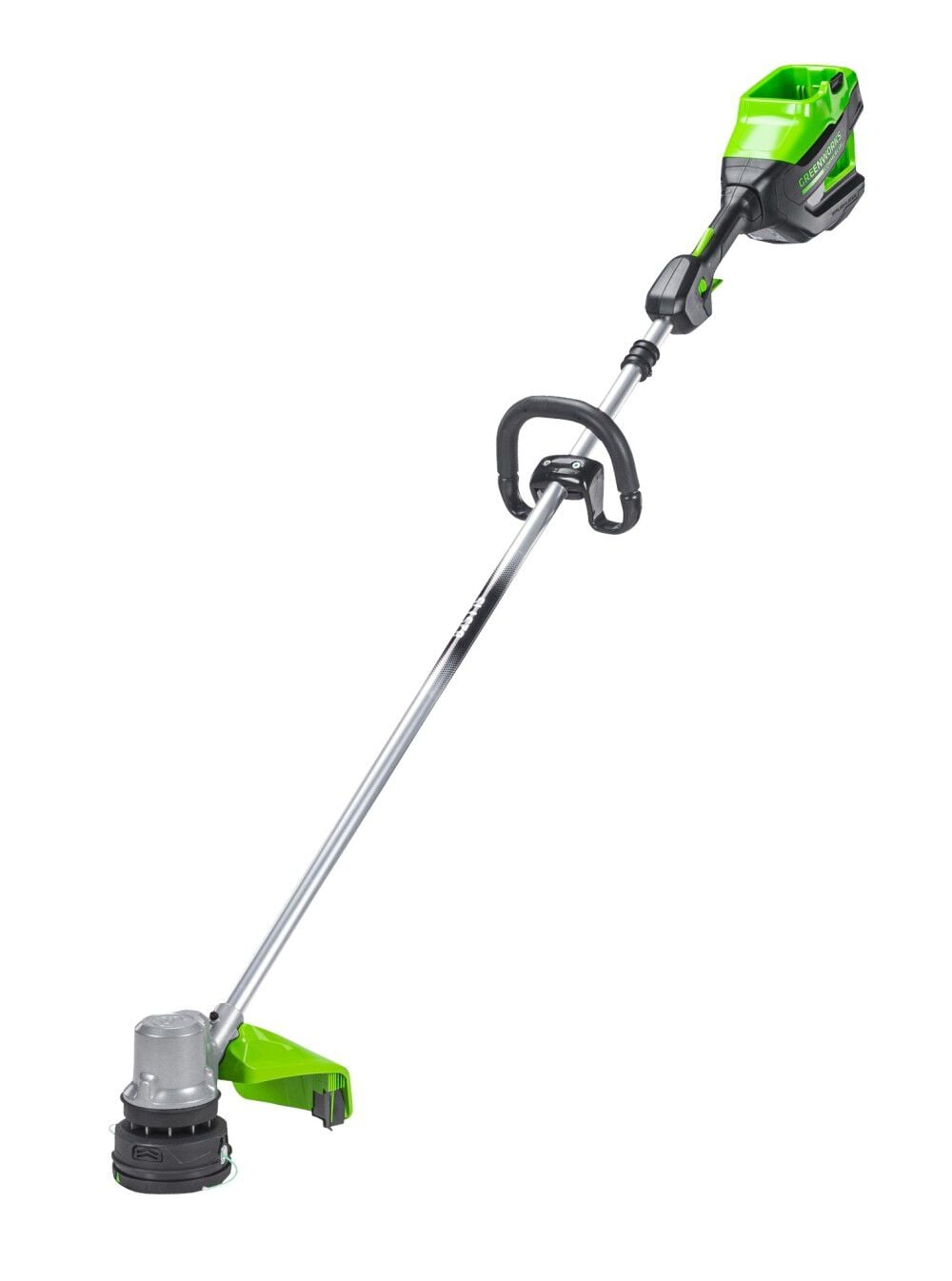 Greenworks 82V 16 Inch Brushless String Trimmer 1.5KW Kit with Two 2.5 Ah Batteries and Dual Port Rapid Charger, large image number 4