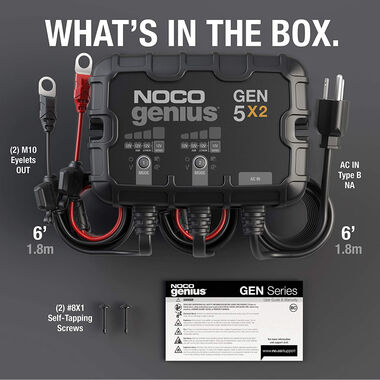 Noco Battery Charger 12V 2 Bank 10A On Board GEN5X2 - Acme Tools