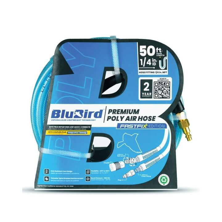 BluBird 1/4 Inch x 50 Ft Polyurethane Air Hose Assembly, large image number 3