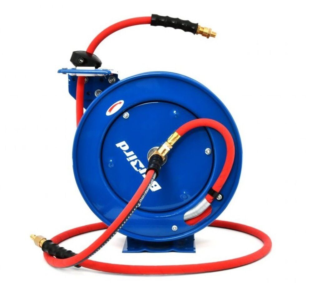 BluBird 3/8 Inch X 50 Ft. Patriot Pro Rubber Air Hose Reel Assembly – PPRHD3850