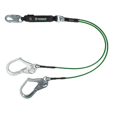 Safewaze Leading Edge 6 Ft. Energy Absorbing Lanyard: Dual Leg, Rebar Hooks