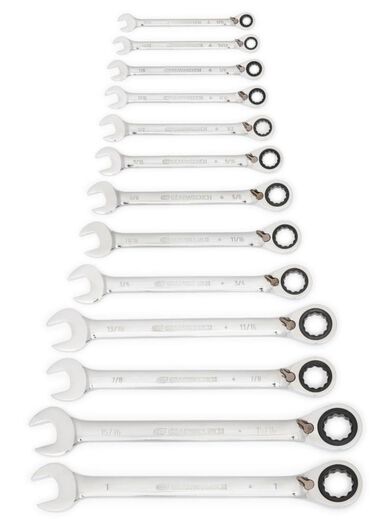 GEARWRENCH 13 Pc 72-Tooth 12 Point Reversible Ratcheting Combination SAE Wrench Set, large image number 7