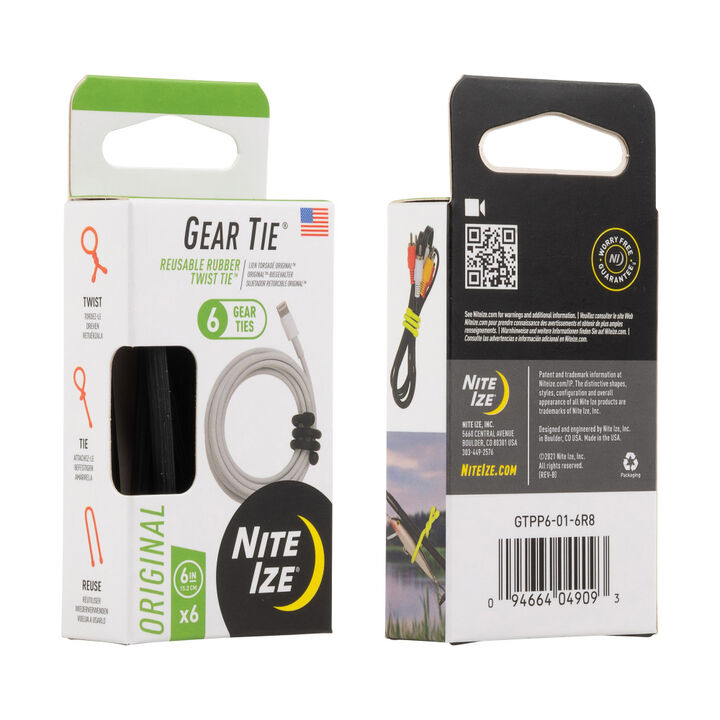 Nite Ize Gear Tie ProPack 6in 6pk Black, large image number 2