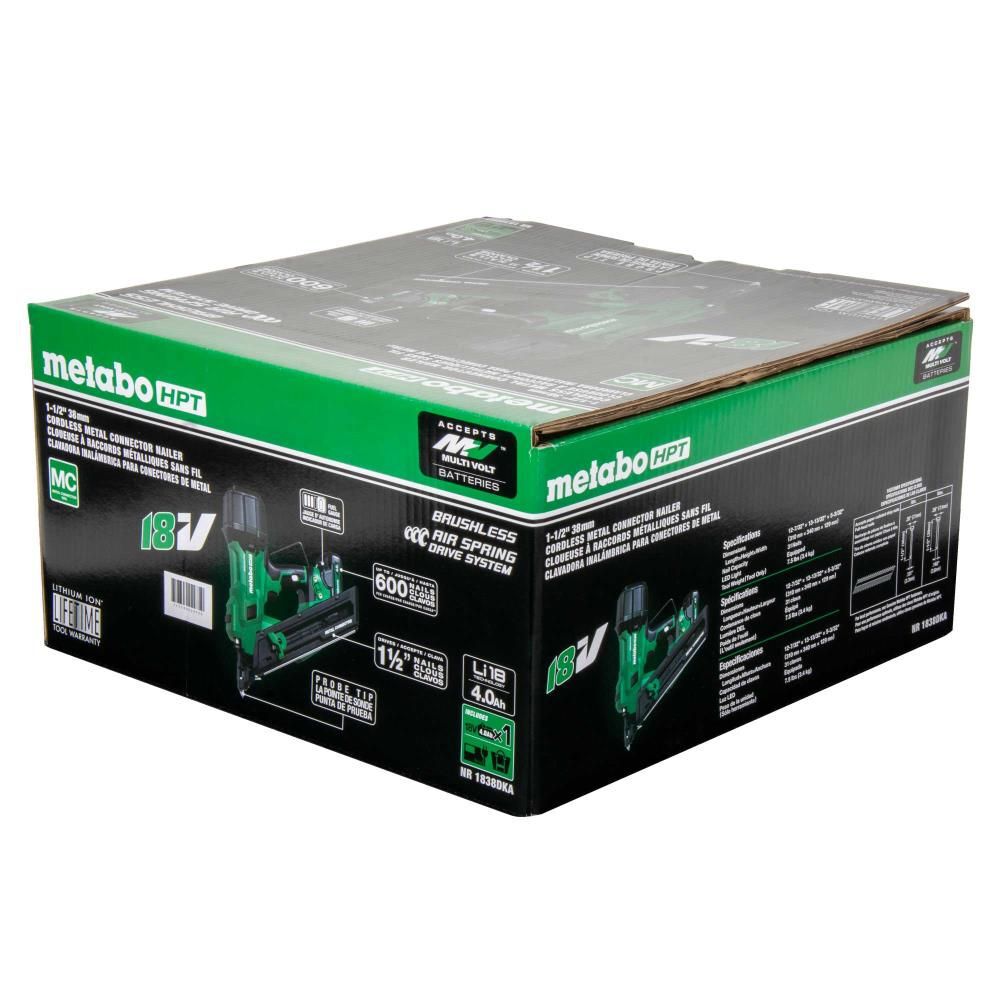 Metabo HPT 18V MultiVolt Brushless 1-1/2" Metal Connector Nailer (1x4.0Ah) Metabo HPT NR1838DKA, large image number 4