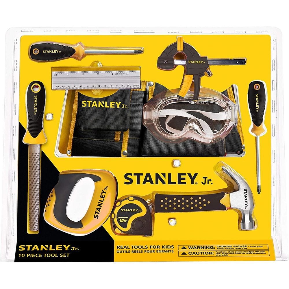 Stanley Jr Kids Wooden DIY Birdhouse Kit & Construction Play Tool Set 10 Piece Bundle, large image number 8