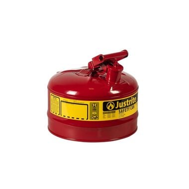 Justrite 2.5 Gal Steel Safety Red Gas Can Type I with Flame Arrester
