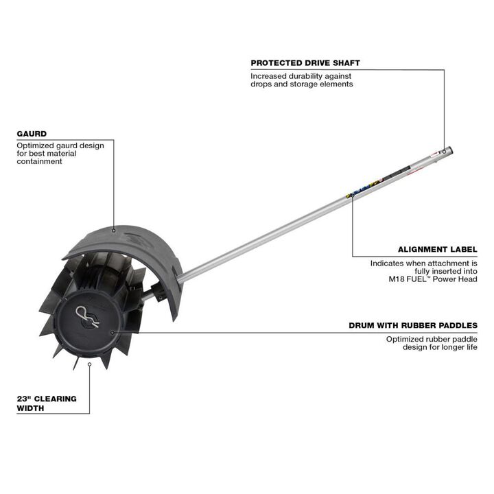 Milwaukee M18 FUEL QUIK-LOK String Trimmer Kit & Rubber Broom Attachment Bundle, large image number 9