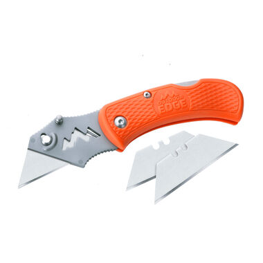 Outdoor Edge BOA Razor Folding Utility Knife with 3 Blades Orange