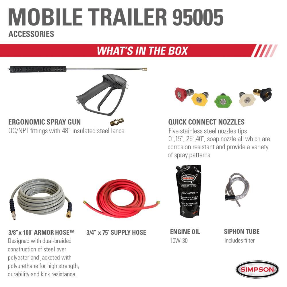 Simpson 4000 PSI 4.0 GPM Gas Powered Hot Water Pressure Washer Trailer with 4 Spray Tips, large image number 8