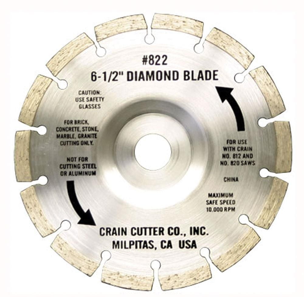 Crain 6 1/2 Inch Segmented Diamond Undercut Blade for Masonry and Ceramic Tile, large image number 1