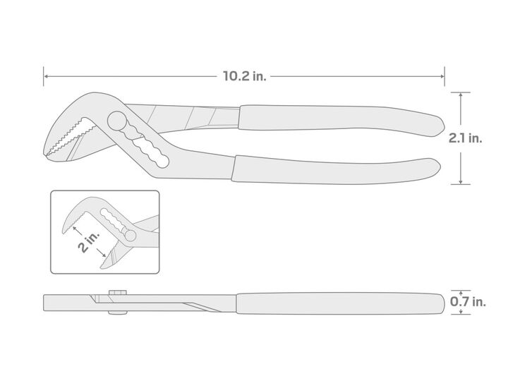 Tekton 10 Inch Angle Nose Slip Joint Pliers (2 in. Jaw Capacity), large image number 5