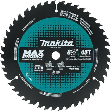 Makita Max Efficiency Miter Saw Blade 8 1/2in 45 Tooth Thin Kerf