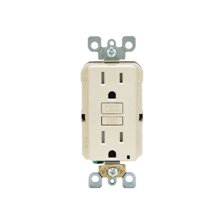 Leviton SmartlockPro NEMA GFCI Outlet 15A 125V Duplex Light Almond, large image number 0