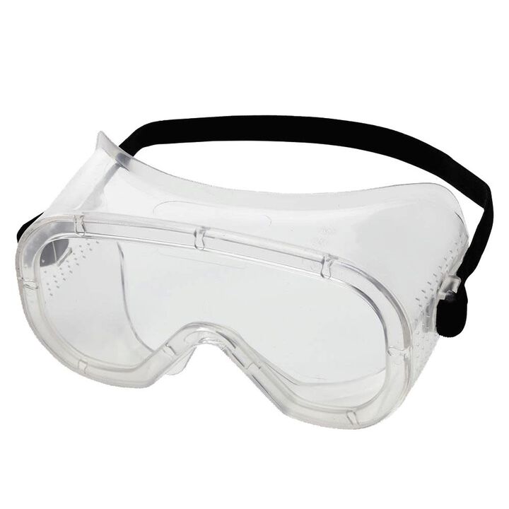 Sellstrom Flexible Soft Padded Protective Safety Goggle Direct Vent Anti-Fog Coated Polycarbonate Lens Adjustable FR Strap Clear PVC Body Clear Tint