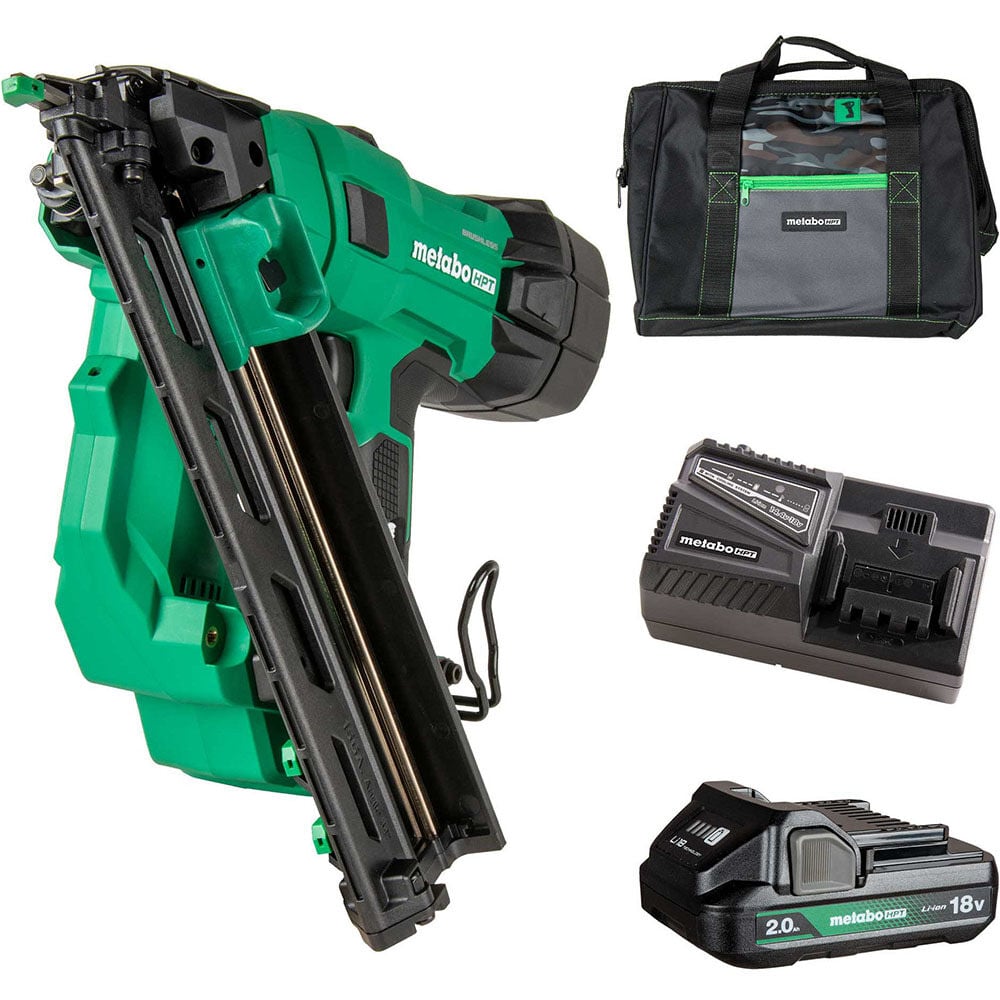 Metabo HPT 18V MultiVolt Brushless 15-Gauge Angled Finish Nailer 2 Ah Kit, large image number 1