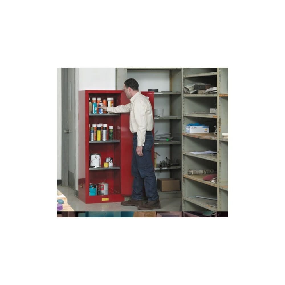Justrite 22 Gallon Red Steel Manual Close Flammable Cabinet – 892201