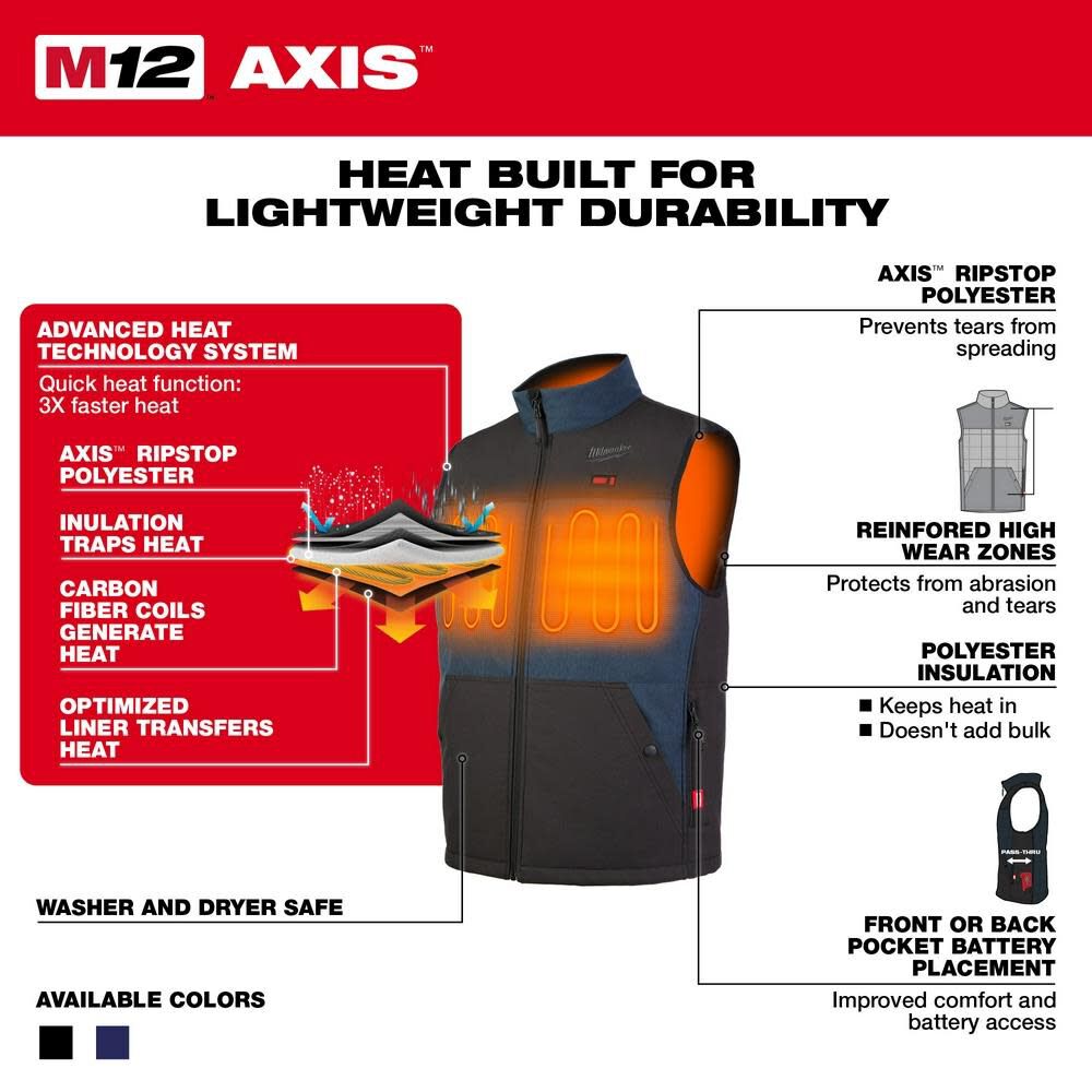 Milwaukee M12 Heated AXIS Vest (Bare Tool), large image number 4