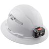 Klein Tools Hard Hat Vented Full Brim with Rechargeable Headlamp White, small