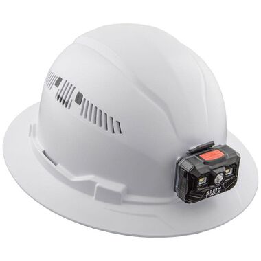 Klein Tools Hard Hat Vented Full Brim with Rechargeable Headlamp White, large image number 4