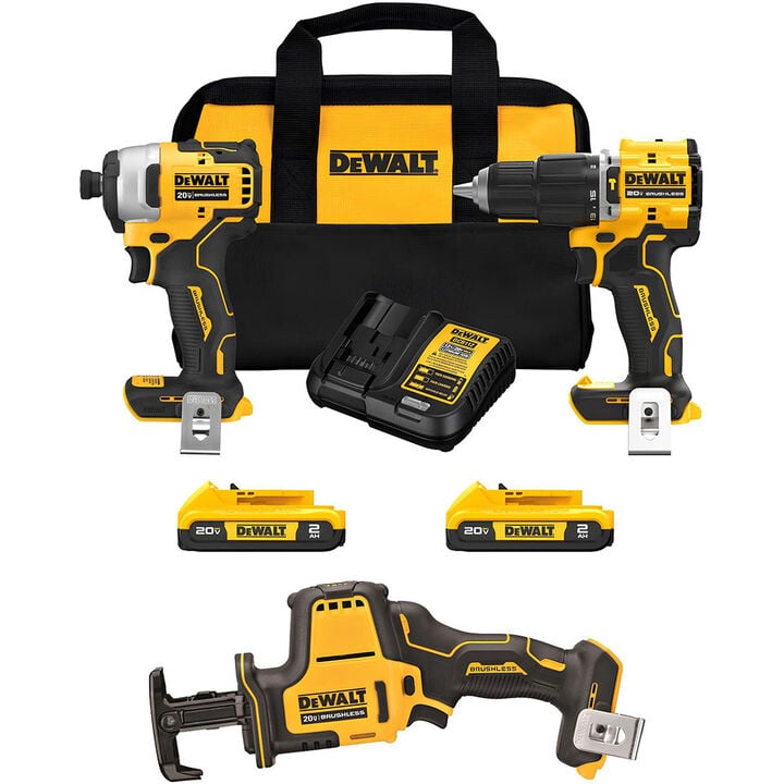 DEWALT ATOMIC 20V MAX Brushless 3-Tool Combo Kit Bundle