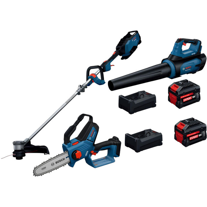 Bosch 18V String Trimmer & Blower Kits with 18V Pruning Saw Bundle