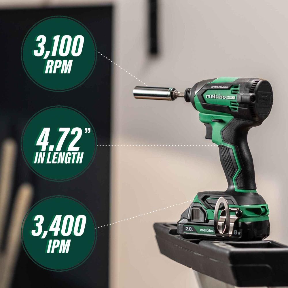 Metabo HPT 18V Cordless Brushless Driver Drill & Impact Driver Combo Kit, large image number 3