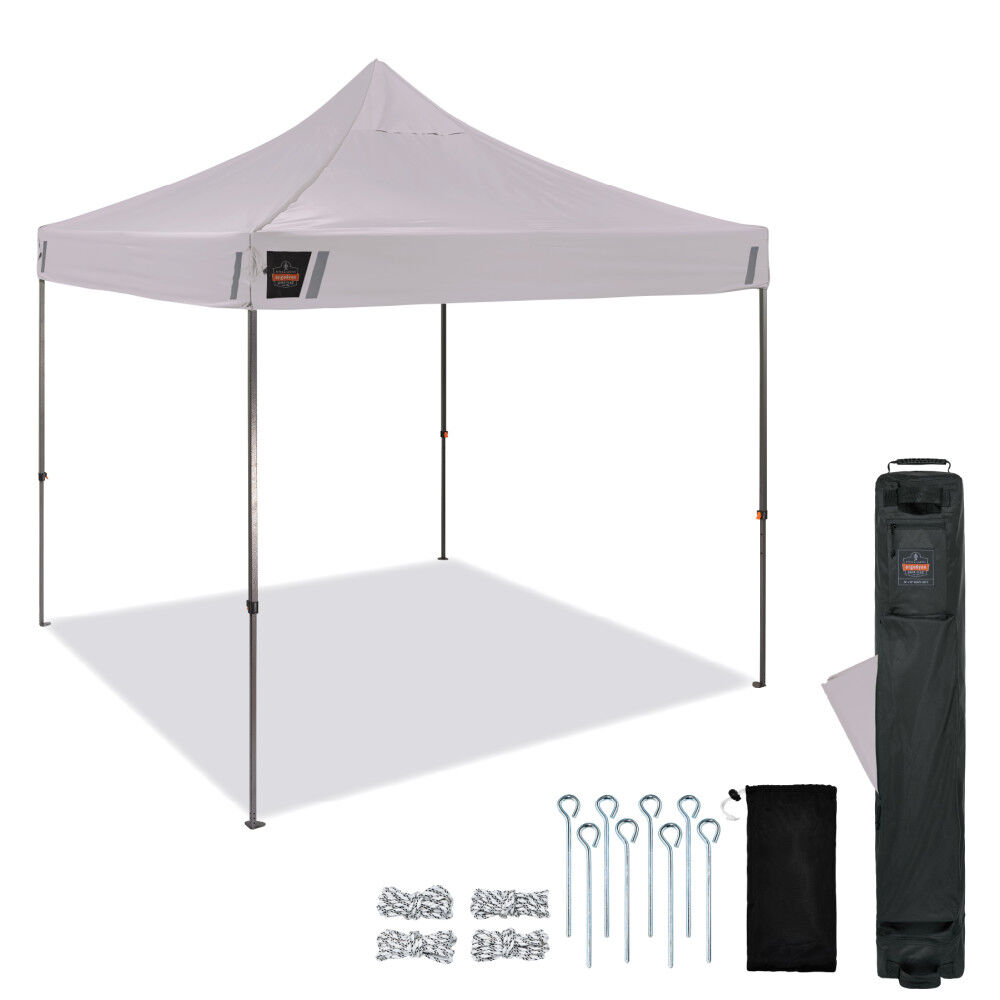 Ergodyne 10 Ft x 10 Ft Heavy Duty Pop-Up Tent White – 12908