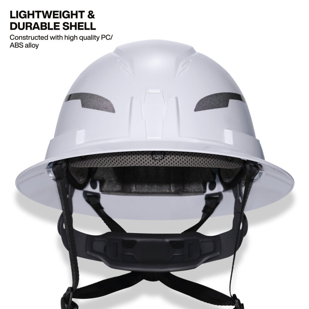 Klein Tools Class E Type-2 Hard Hat, Non-Vented Full Brim, Chin Strap, White, US ONLY, large image number 4