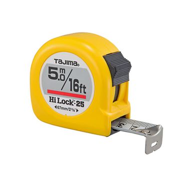 Tajima Hi-Lock Tape Measure with Standard and Metric Scale 16' / 5m, large image number 1