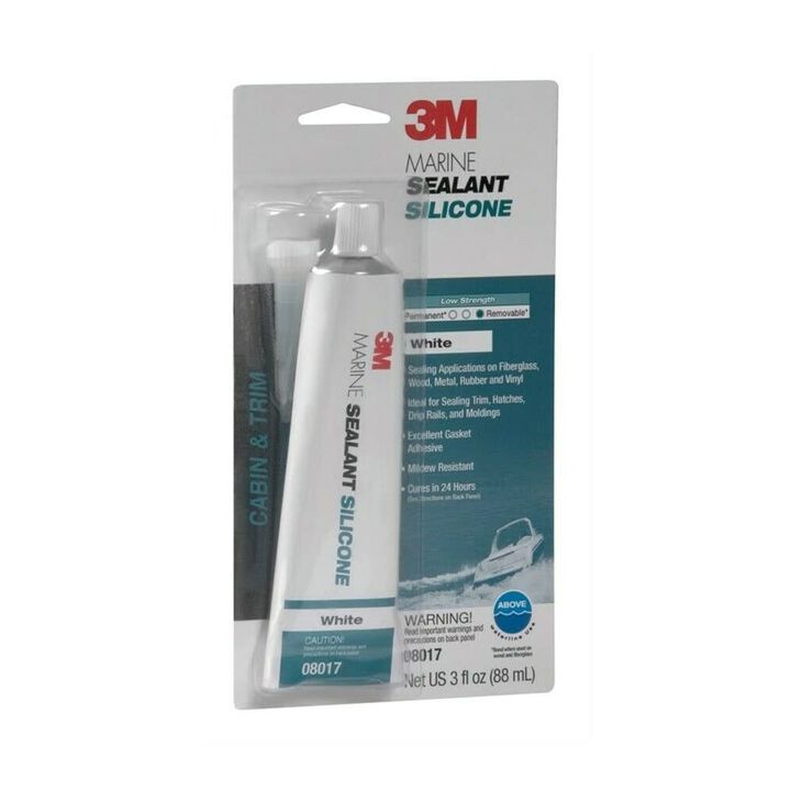 3M 3oz White Adhesive Marine Silicone Sealant, large image number 1