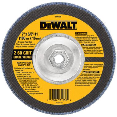 DEWALT 7-in x 5/8-in 60 g Type 29 HP Flap Disc, large image number 0