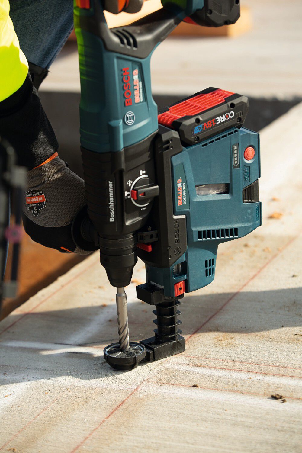 Bosch 18V EC SDS Plus Bulldog 1in Rotary Hammer Kit, large image number 5