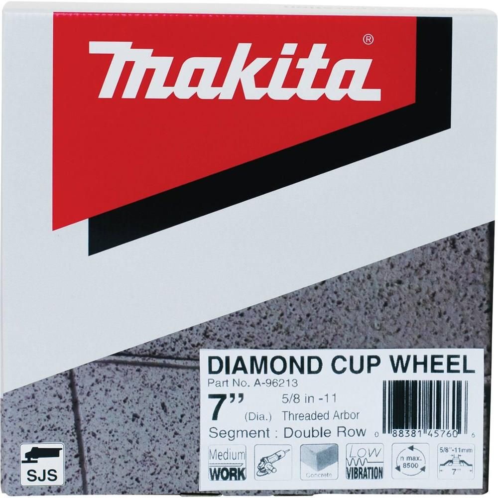 Makita 7 Inch Low-Vibration Double Row Segmented Rim Diamond Cup Wheel for Concrete, large image number 4