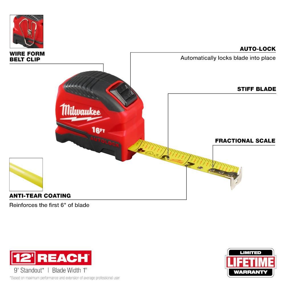 Milwaukee 16 Ft. Auto-Lock Tape Measure, large image number 2
