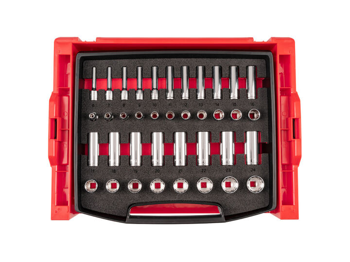 Tekton 3/8 Inch 12-pt Socket Set with Drawer and Rack, 38 Pieces (6-24 mm), large image number 0