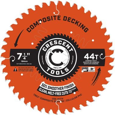 Crescent Circular Saw Blade Composite Decking 7 1/4in x 44T