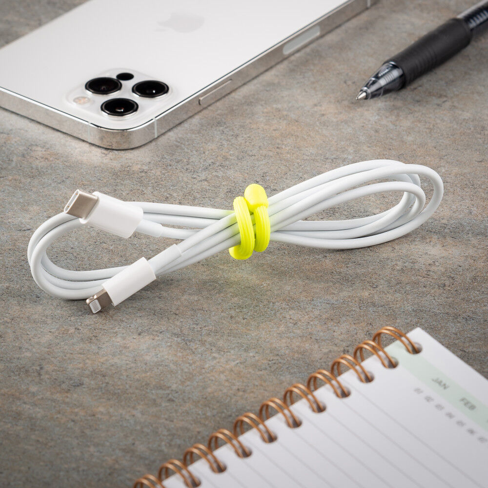 Nite Ize Gear Tie Reusable Rubber Twist Tie 3in 4pk Neon Yellow, large image number 8