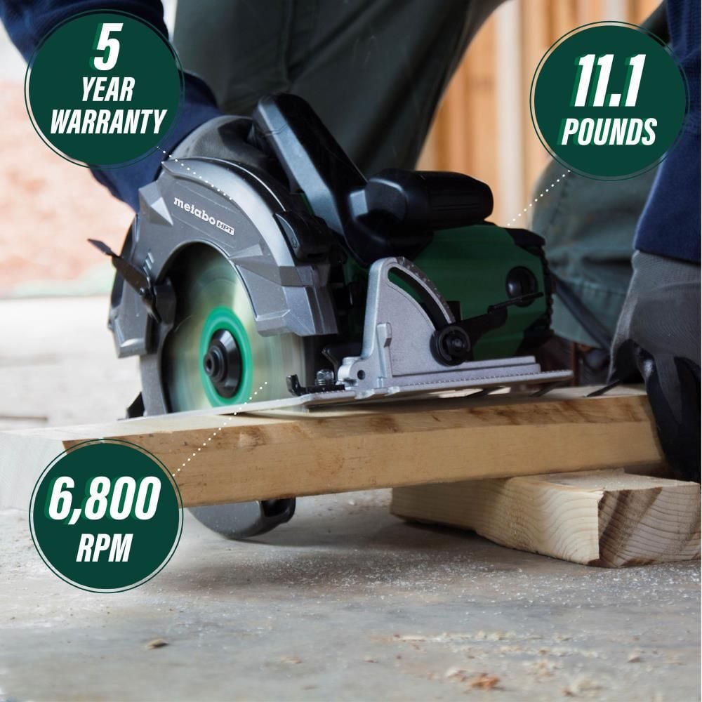 Metabo HPT 7-1/4 In. Pro Grade Circular Saw 15 Amp 6800 RPM Rip Max, large image number 2