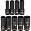 Milwaukee Impact Socket 1/2in Drive SAE 6 Point 9pc, small image number 2