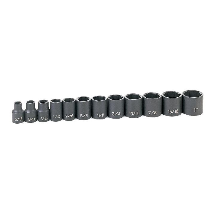 Grey Pneumatic 3/8in Drive Standard Length Impact Set, large image number 0