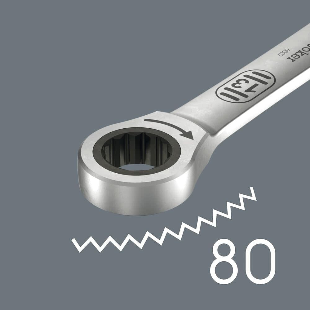 Wera Tools 6007 Joker 21 x 18 x 205 mm Long Design SB Ring Ratchet Spanner, large image number 8