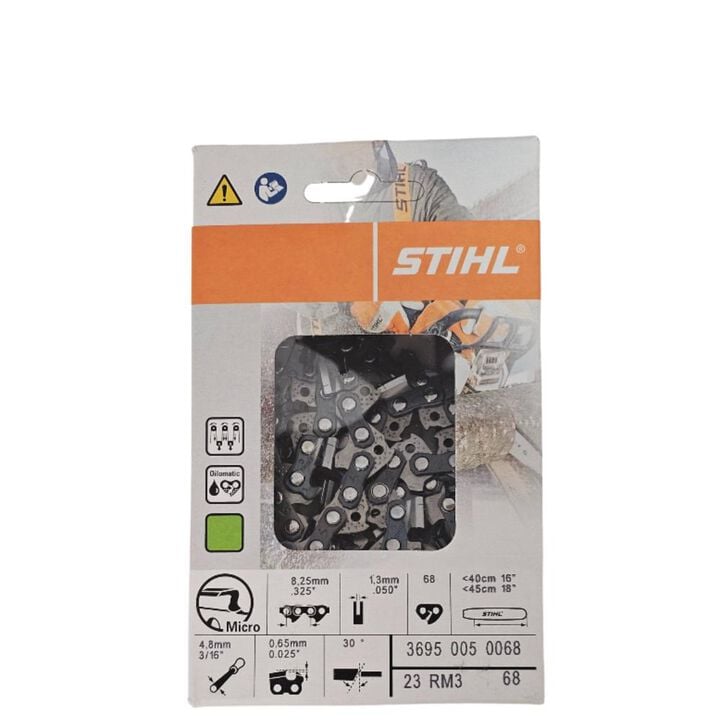 Stihl 2+1 Cut Kit 18 Inch Long 3/8 Inch Pitch 0.050 Inch Gauge Chainsaw Guide Bar and Two 23RM3 68 Link Chainsaw Chains, large image number 5