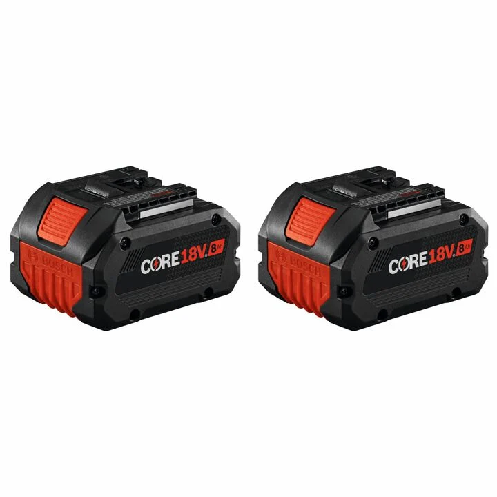 Bosch CORE18V 18V 8Ah Lithium Ion Power Tool Battery Pack with Fuel Indicator (2 pack)