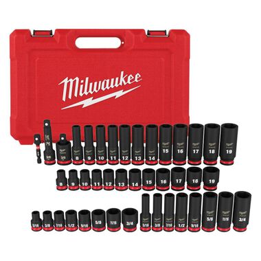 Milwaukee 3/8inch Drive SAE & Metric Deep 6 Point 43pc
