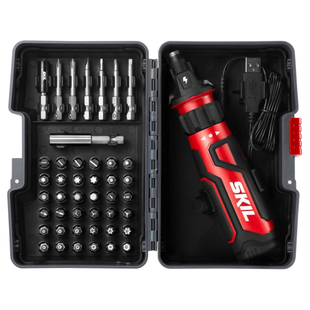 SKIL Rechargeable 4V Screwdriver with Circuit Sensor & 45 PC Bit Kit, large image number 1