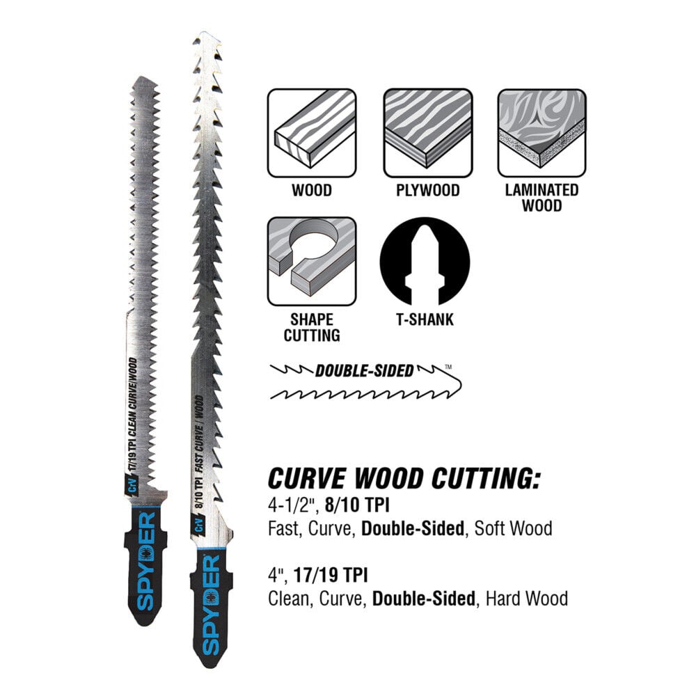Spyder Jig Saw Blade Set for Wood, Skeleton, 8 Pieces, large image number 5